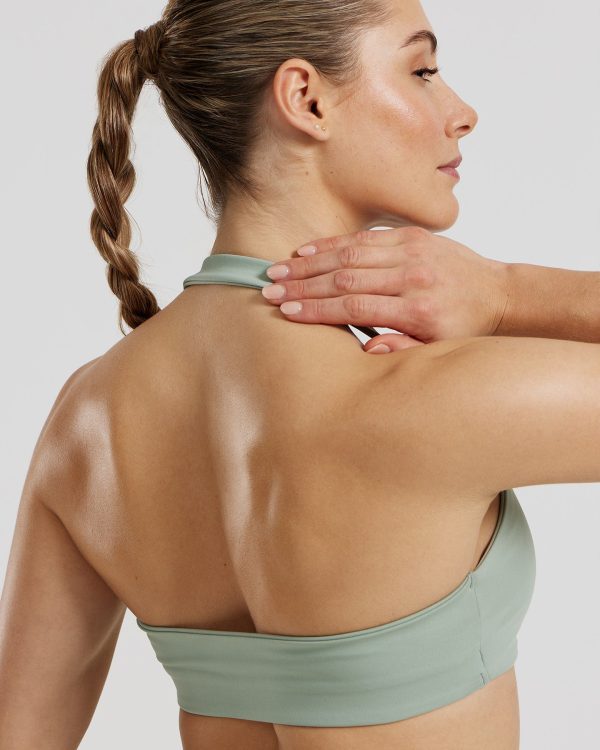 Essential Twist Front Halter Bra | Pistachio Cheap - Image 2