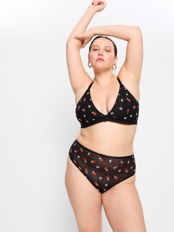V Day Bralette & Hi Waist Brief Set Cheap - Image 4