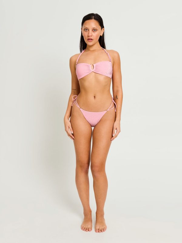 Swimwear Shimmer Hi-Leg String Bottom Super Peony Pink on Sale - Image 2