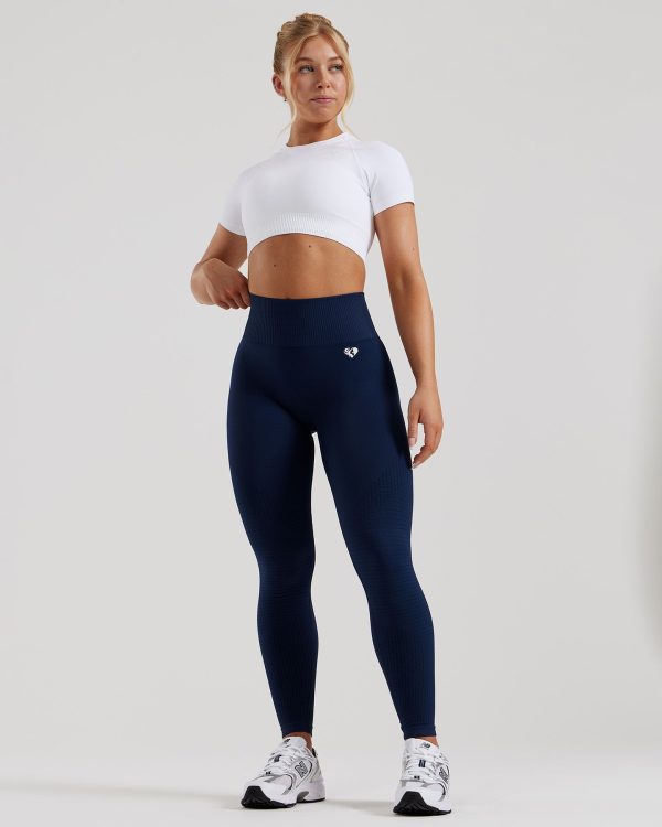 Power Seamless Short Sleeve Crop Top | White Sale - Image 5