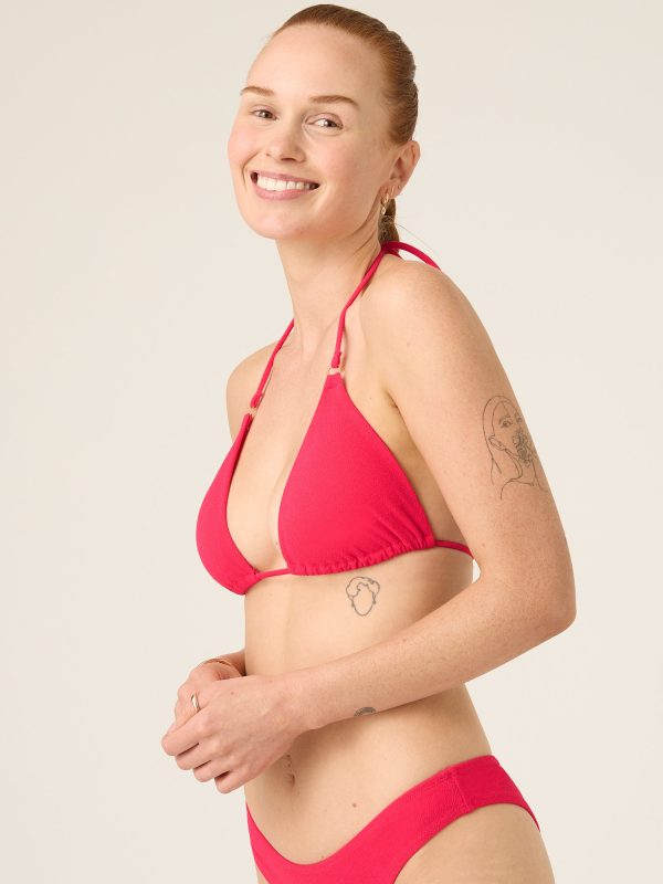 Swimwear Soft Stretch Triangle Top Glow Pink For Cheap - Image 2