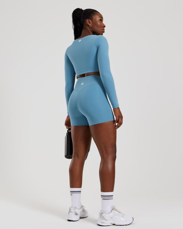 Essential Long Sleeve Built-In Bra Top | Basalt For Cheap - Image 5