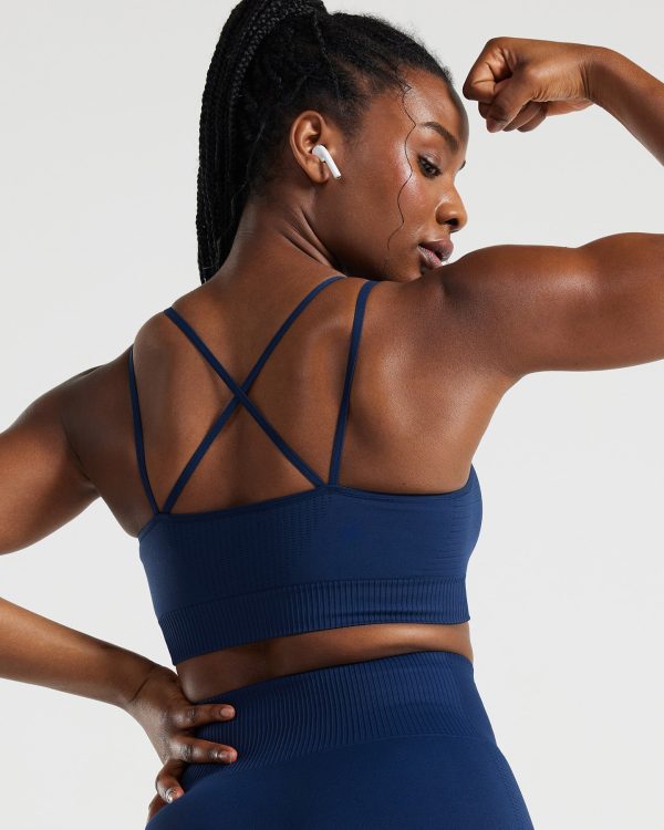 Power Seamless Sports Bra | Sapphire Blue Online Hot Sale - Image 3