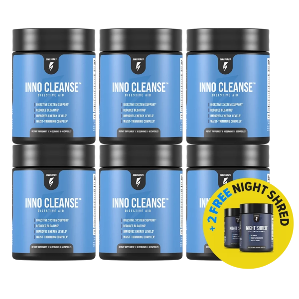 6 Bottles of Inno Cleanse + 2 FREE Night Shred Supply