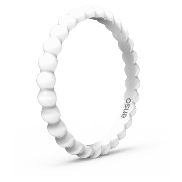 Beaded Stackable Silicone Ring - White Online Hot Sale