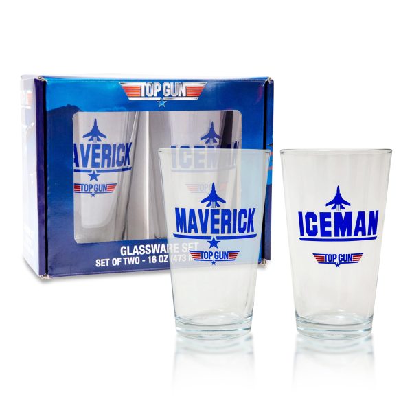 Top Gun Maverick and Iceman 20-Ounce Pint Glasses | Set of 2 Discount - Image 2