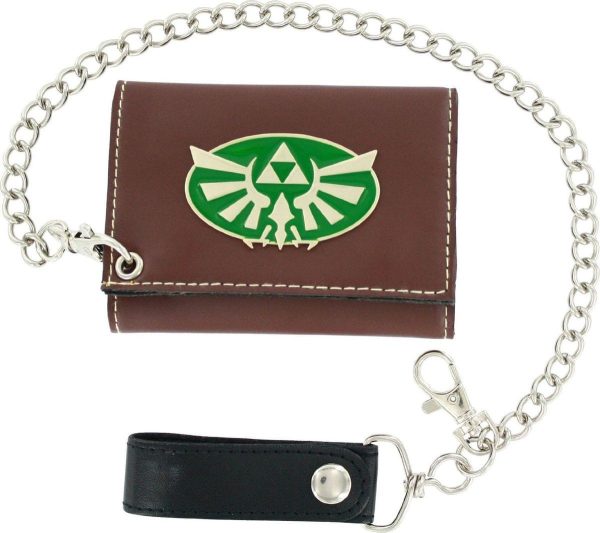 Nintendo Legend of Zelda Triforce Metal Badge Chain Wallet Online now
