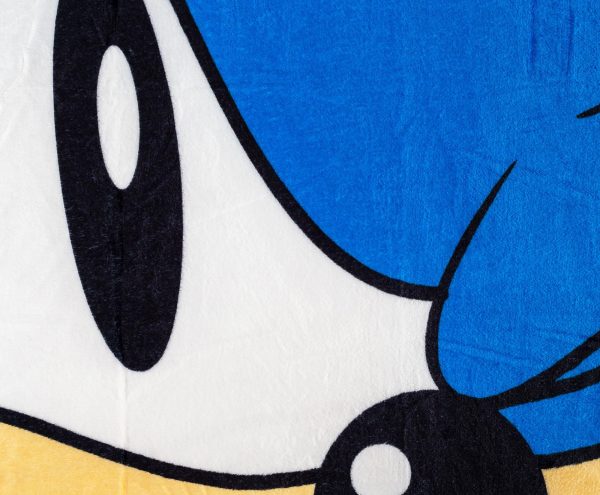 Sonic the Hedgehog Face Fleece Throw Blanket | 45 x 60 Inches on Sale - Image 2
