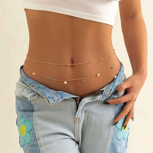 Spring Summer New Boho Minimalism Multilayer Waist Beads For Women Fashion Geometric Sequins Belly Chain Sexy Body Chain Jewelry Online - Image 3