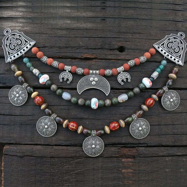 1pcs Dropshipping Slavic Jewelry Makeing For Charms Women Pendant, Ethnic Style Viking Brooch Buckle Lunula Jewelry For Cool Men For Sale